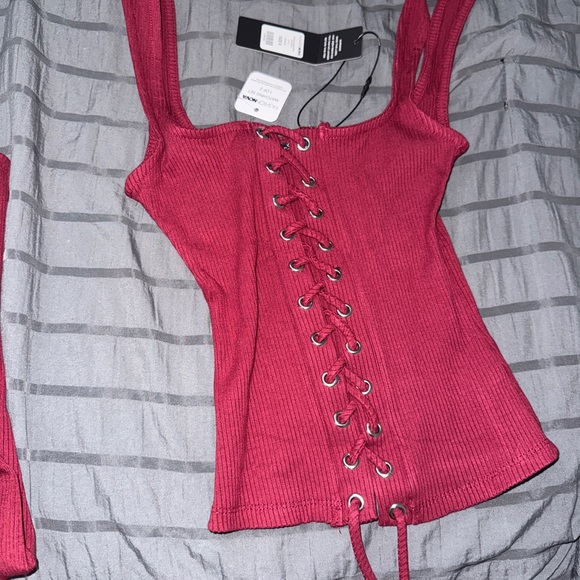 Carina Snatched Pant Set - burgundy - Picture 3 of 4
